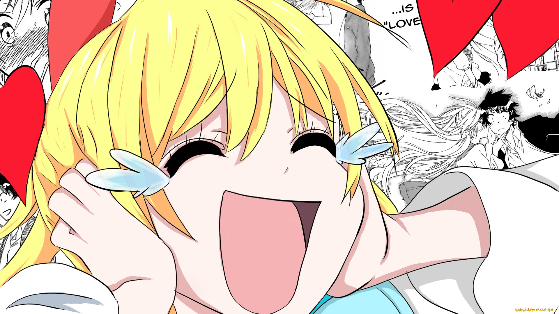 аниме, nisekoi, взгляд, фон, девушка