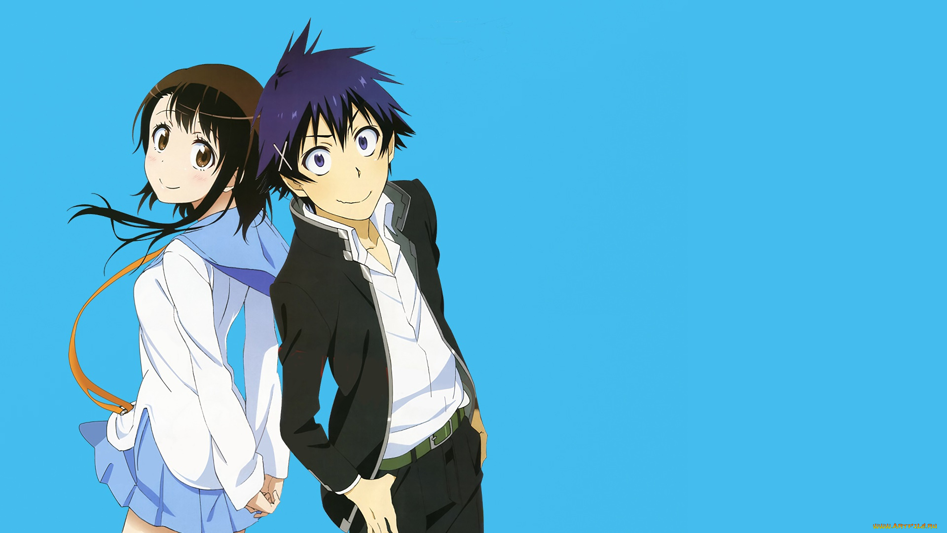 аниме, nisekoi, взгляд, фон, девушка