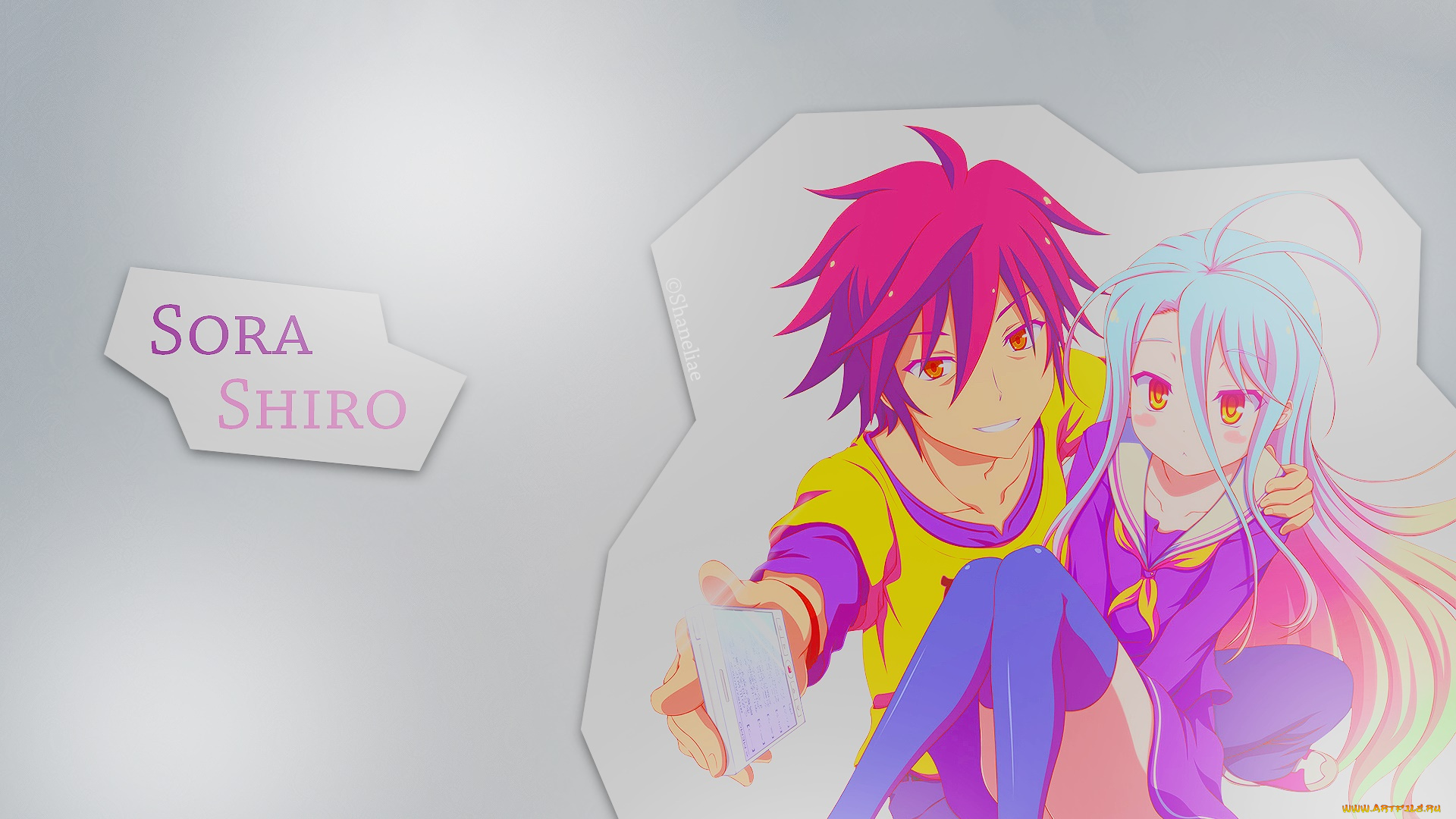 аниме, no, game, no, life, фон, взгляд, девушка