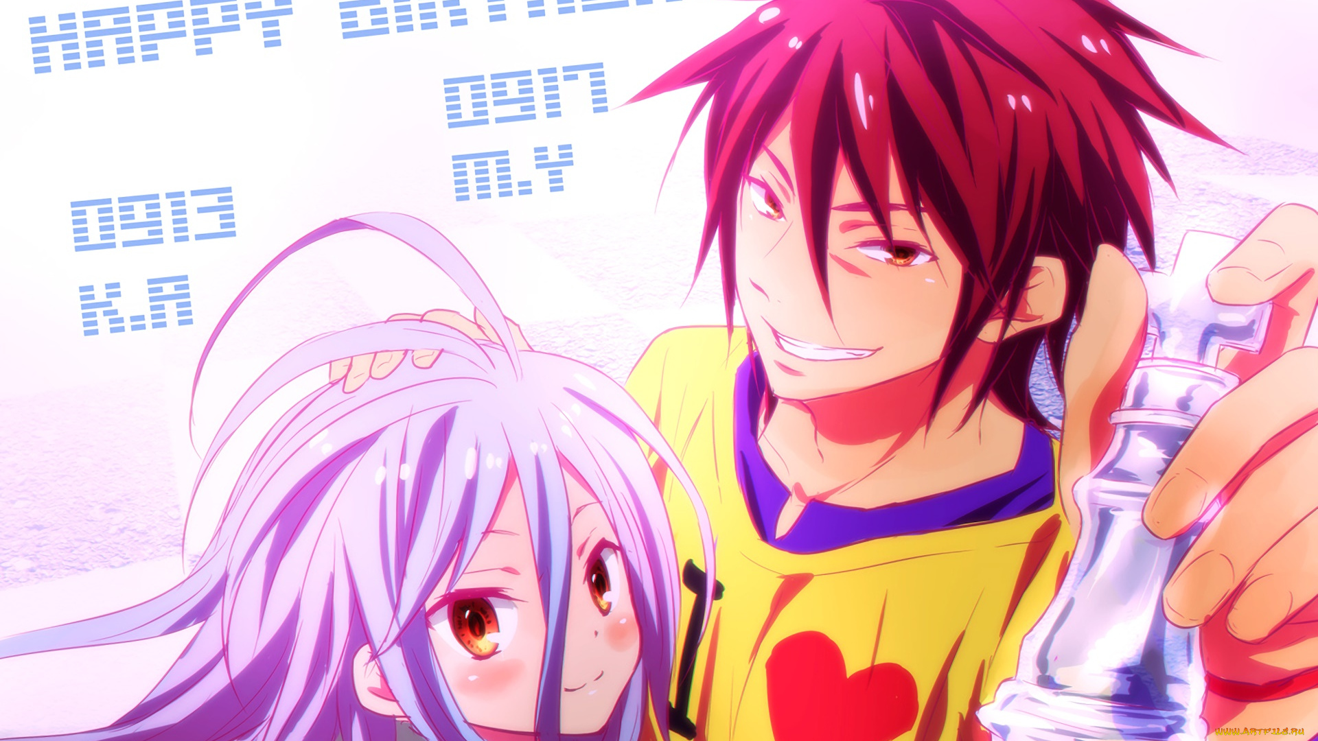 аниме, no, game, no, life, фон, взгляд, девушка