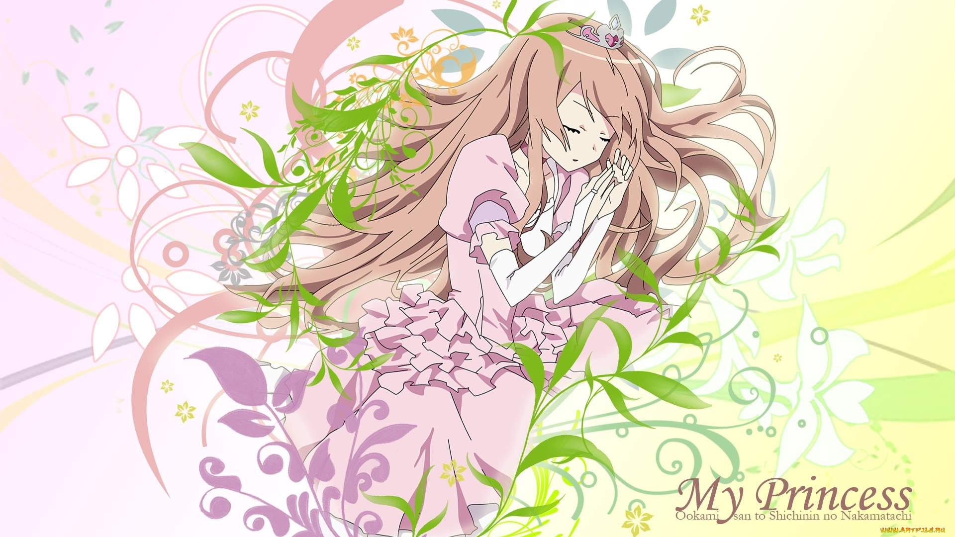 аниме, ookami-san, to, shichinin, no, nakama-tachi, фон, взгляд, девушка