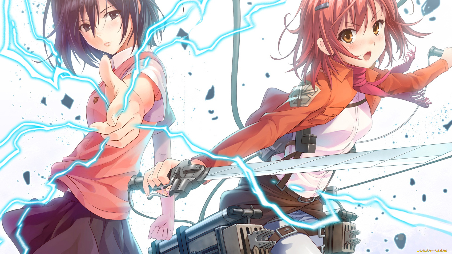 аниме, оружие, , техника, , технологии, фон, взгляд, девушки