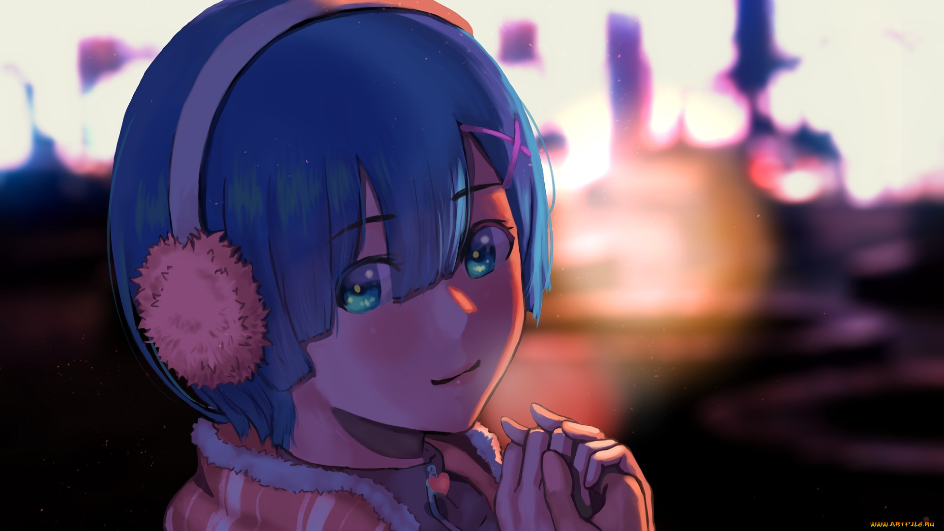 аниме, re, , zero, kara, hajimeru, isekai, seikatsu, фон, взгляд, девушка