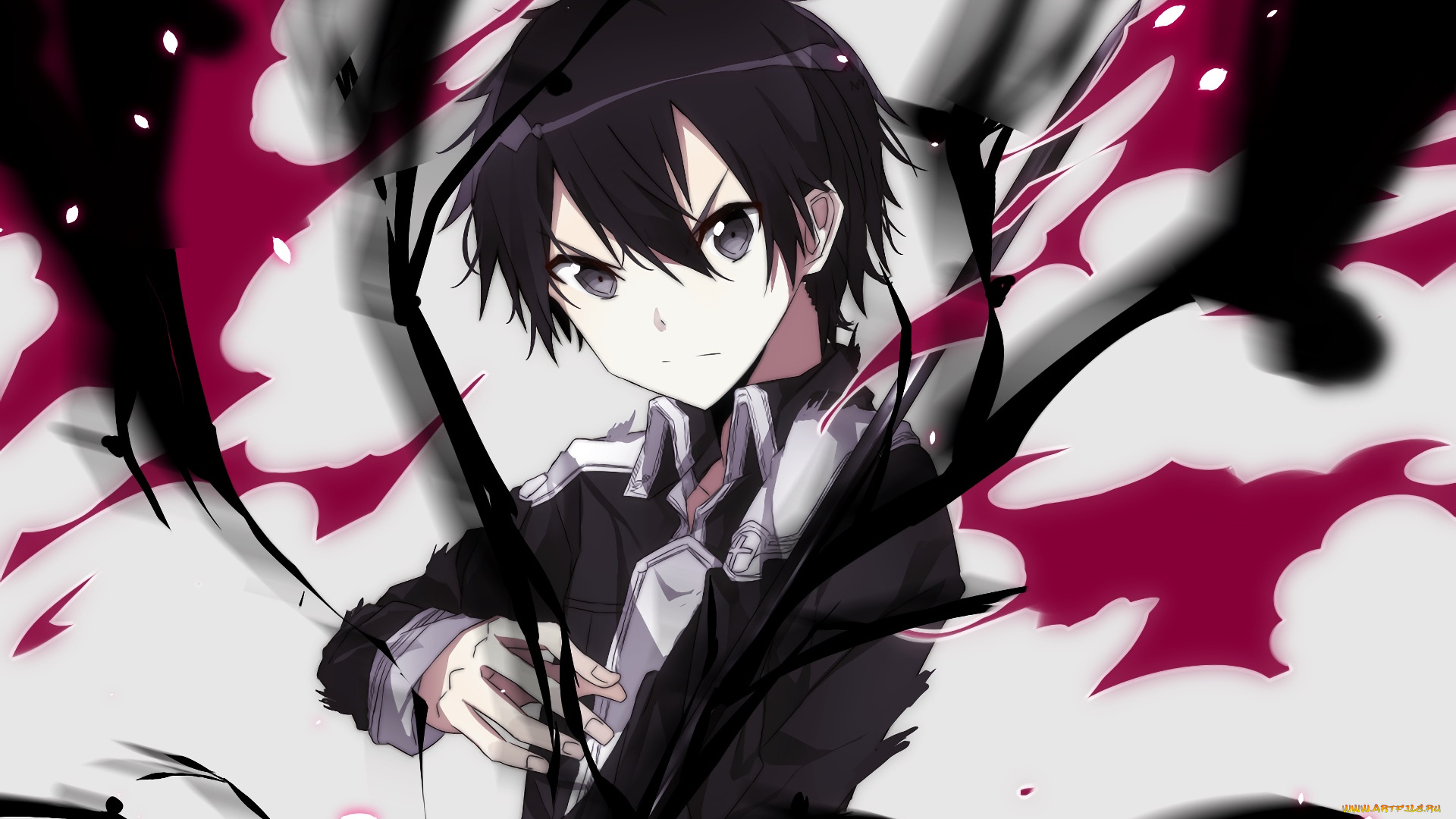 аниме, sword, art, online, парень, взгляд, фон