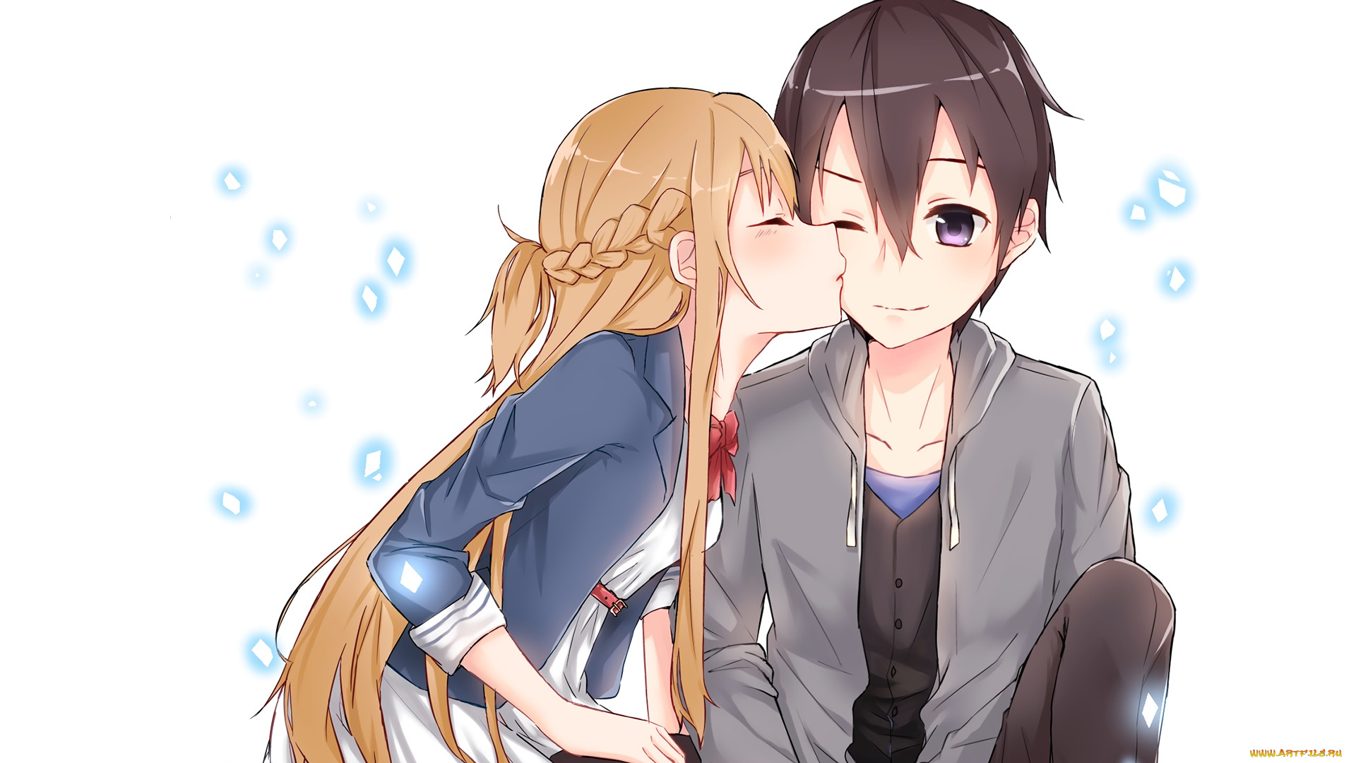 аниме, sword, art, online, взгляд, девушка, фон