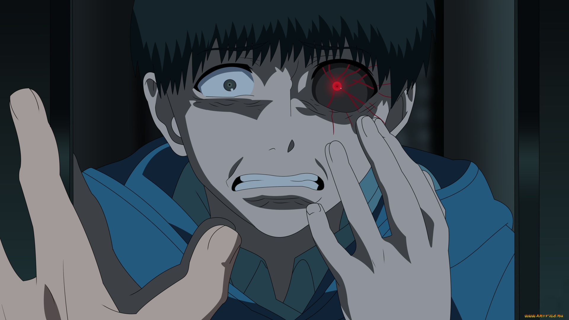 аниме, tokyo, ghoul, oriental, by, izzyl, asiatic, boy, mirror, asian, manga, tokyo, ghoul, fear, ken, kaneki, strong, japanese, anime