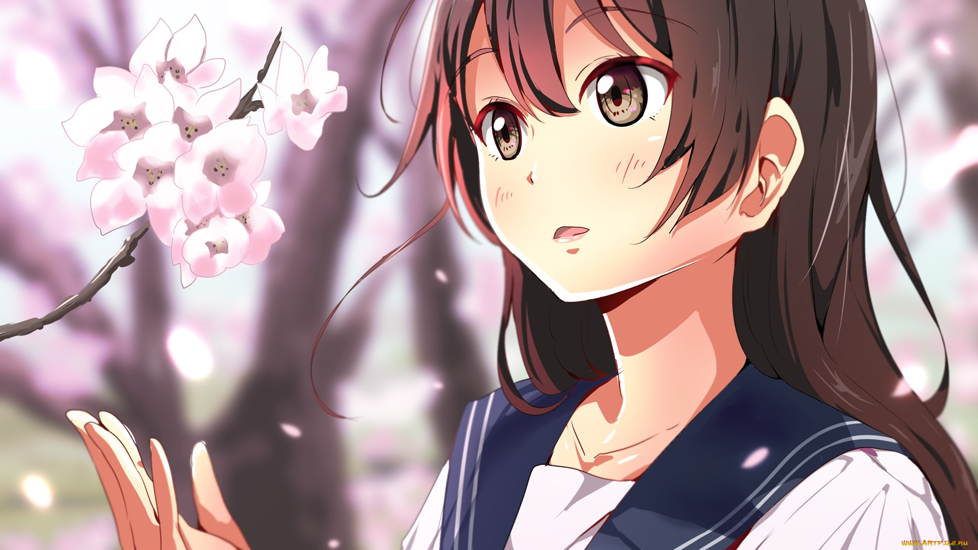 аниме, unknown, , другое, девушка, фон, взгляд