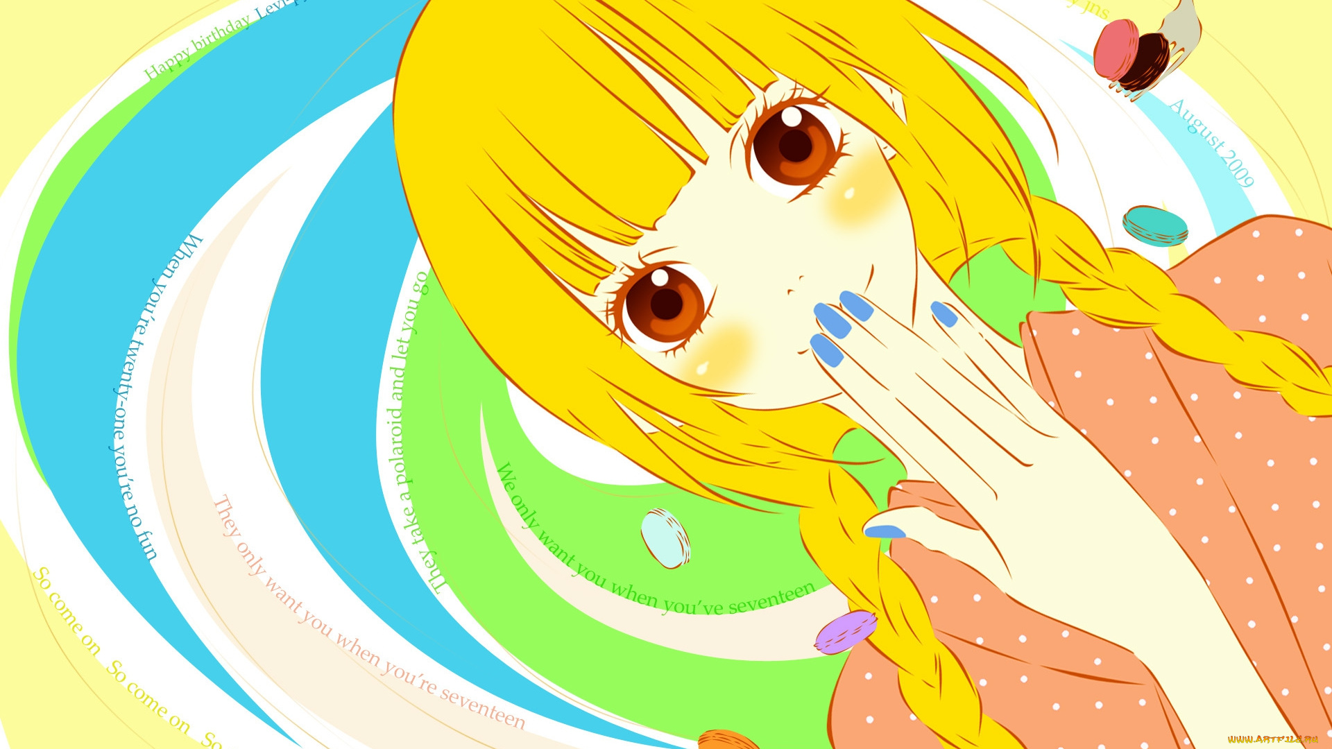 аниме, unknown, , другое, девушка, взгляд, фон