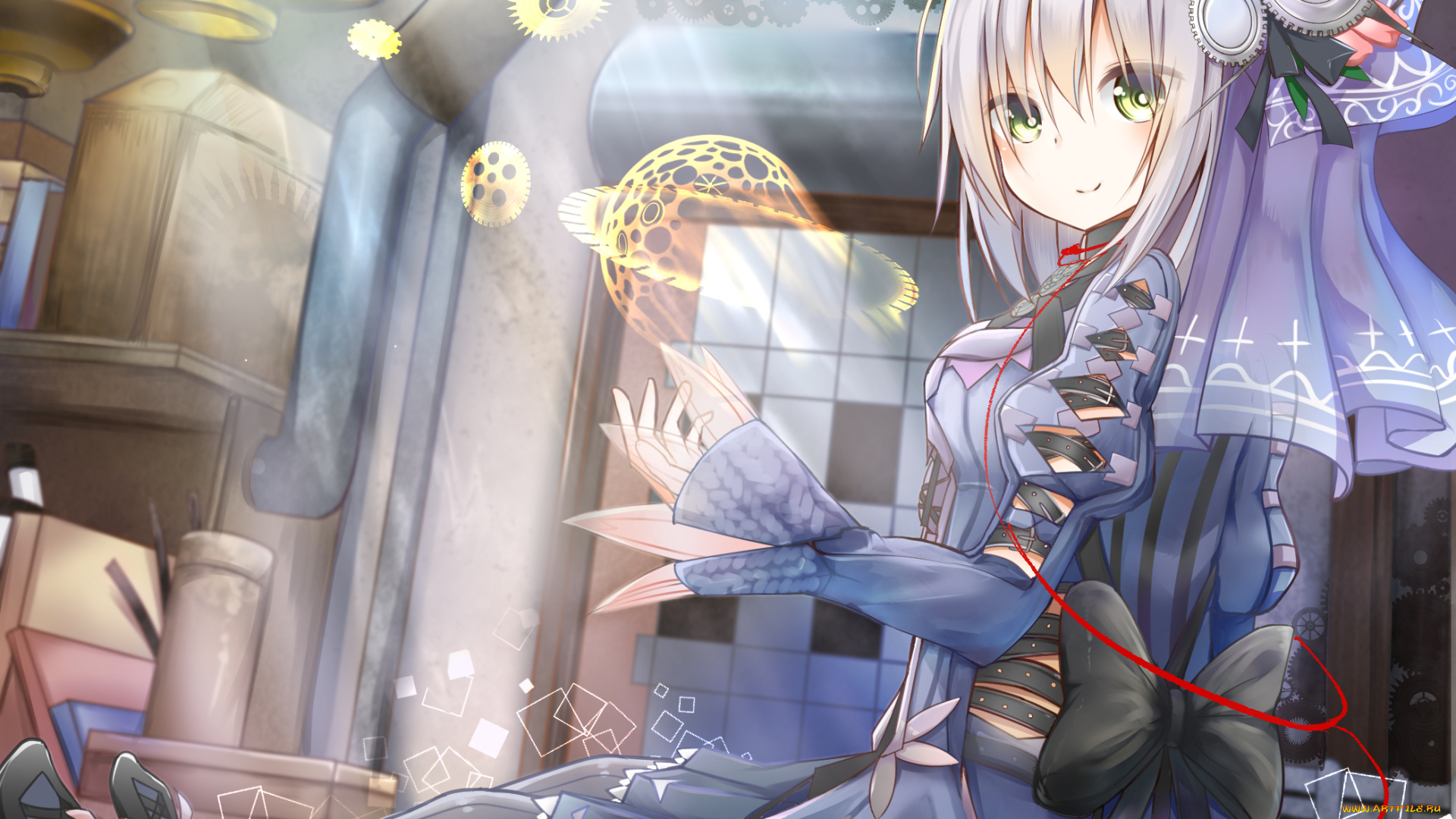 аниме, unknown, , другое, взгляд, фон, девушка