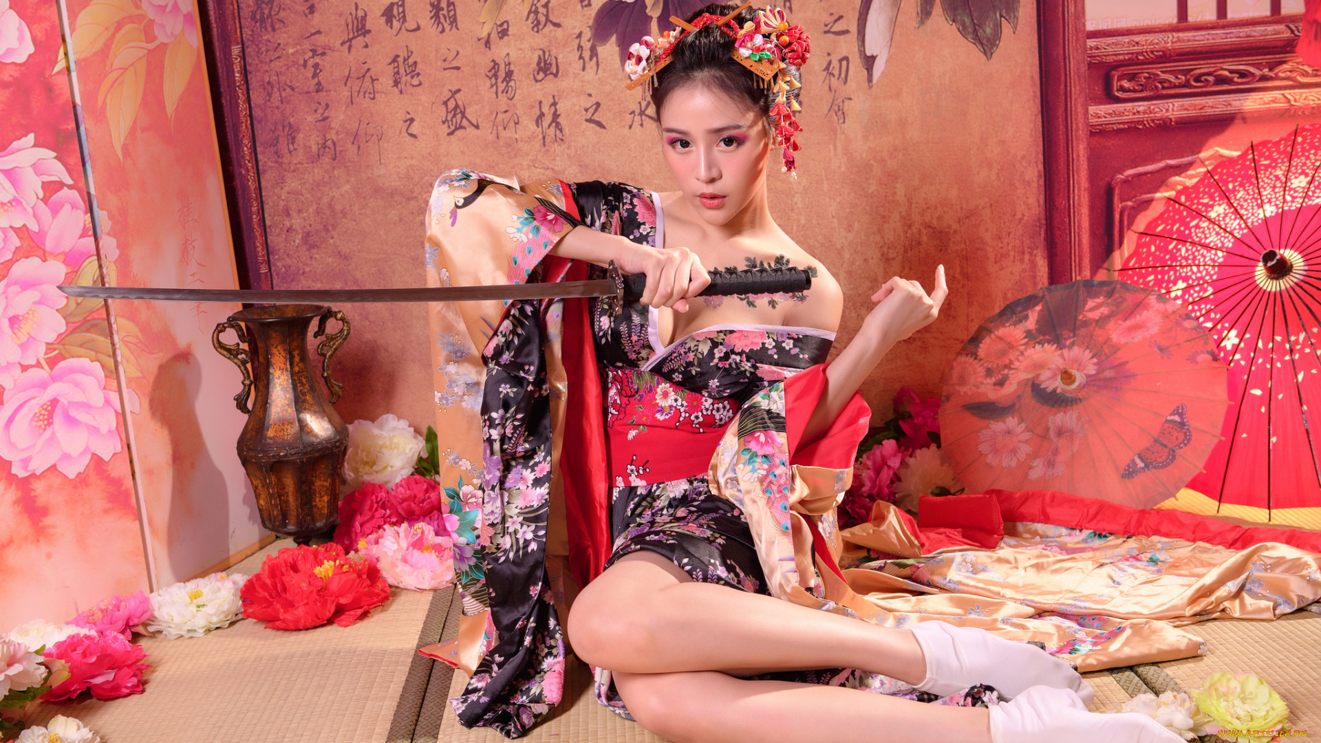 девушки, -unsort, , азиатки, взгляд, лицо