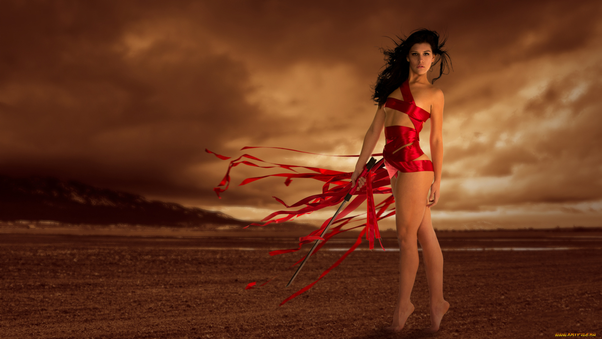 девушки, -unsort, , девушки, с, оружием, девушка, фон, взгляд, меч