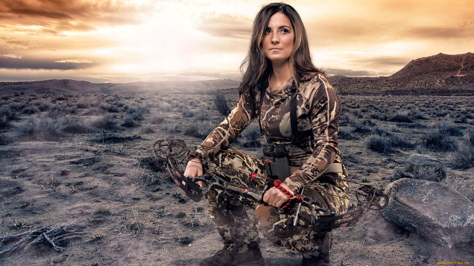 девушки, -unsort, , девушки, с, оружием, девушка, лук, охота, камуфляж