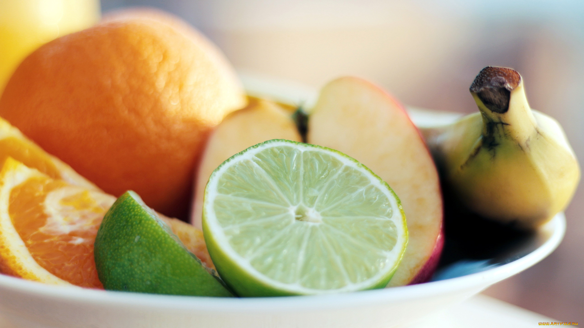 еда, фрукты, , ягоды, лайм, апельсин, банан, яблоко