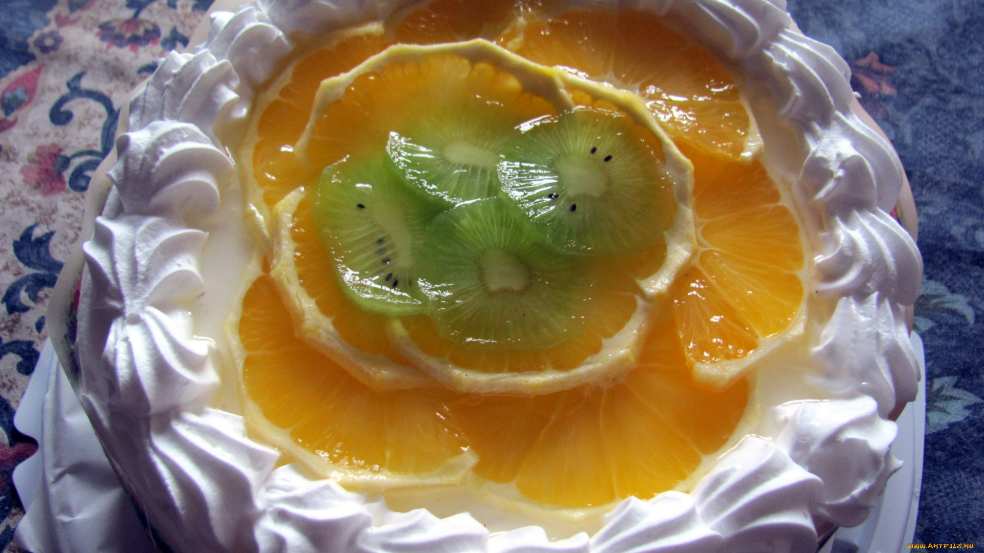 еда, торты, киви, апельсин
