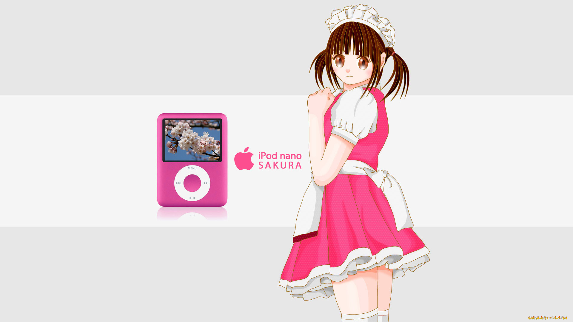 компьютеры, apple, логотип, фон, девушка, взгляд