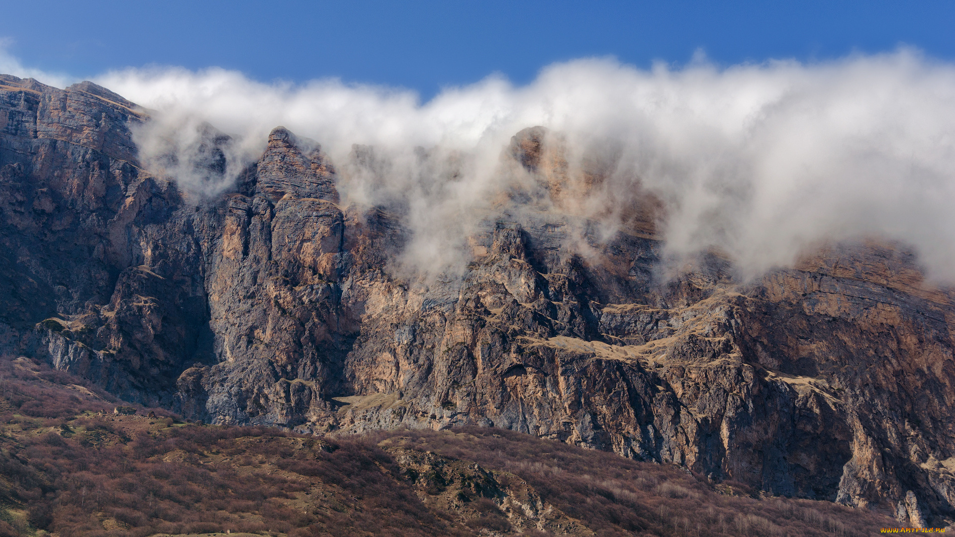 природа, горы, шевченко, юрий, Черекское, ущелье, кавказ, облака, небо