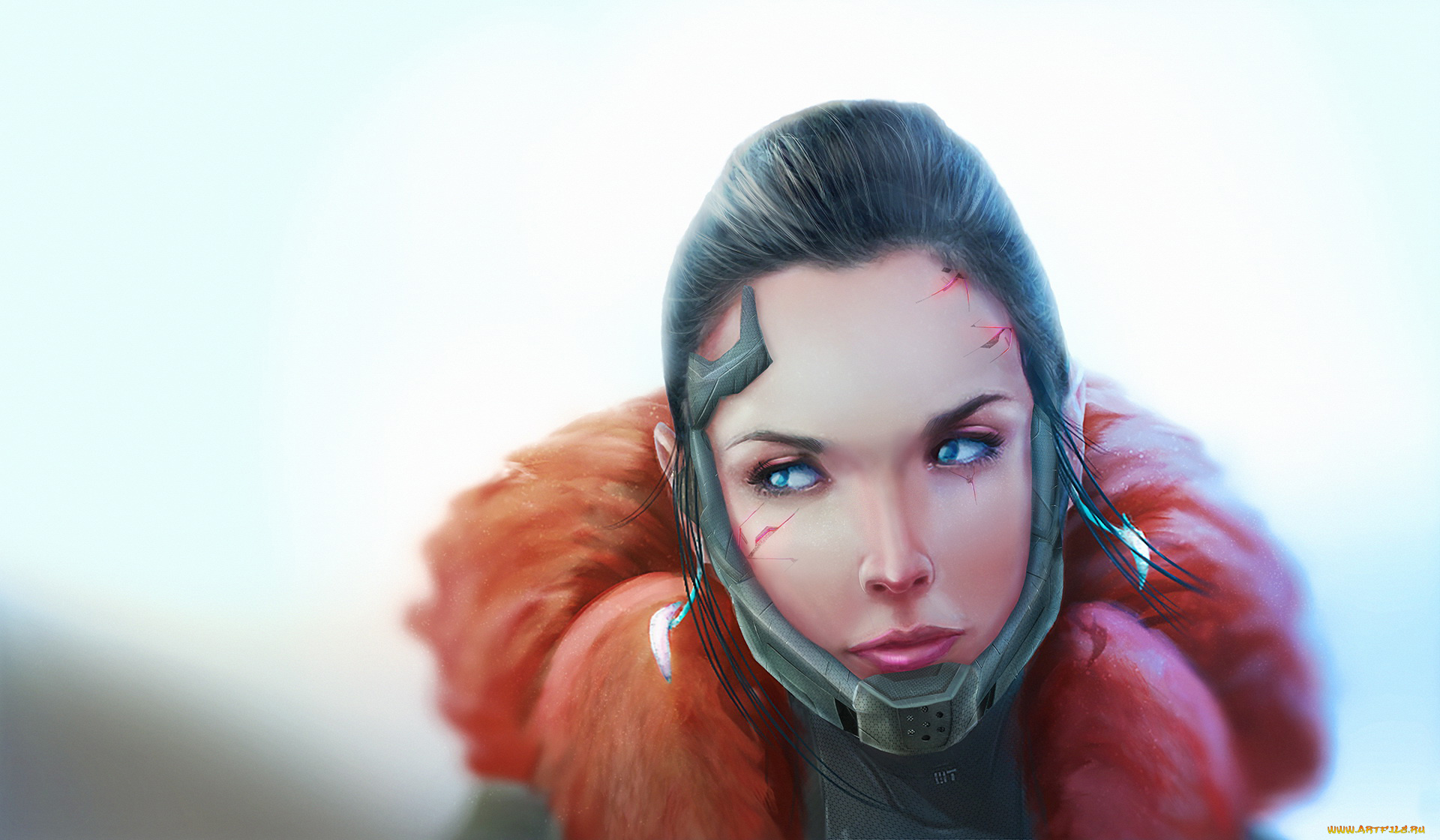 фэнтези, роботы, , киборги, , механизмы, фон, девушка