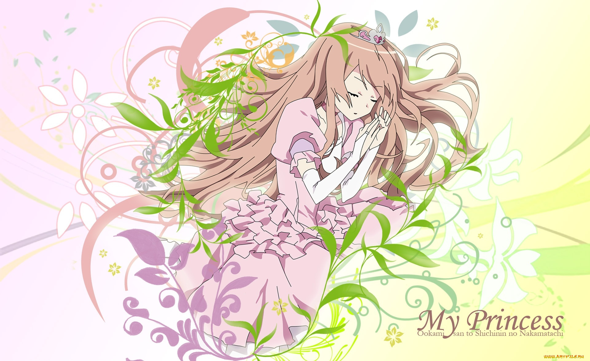 аниме, ookami-san, to, shichinin, no, nakama-tachi, фон, взгляд, девушка