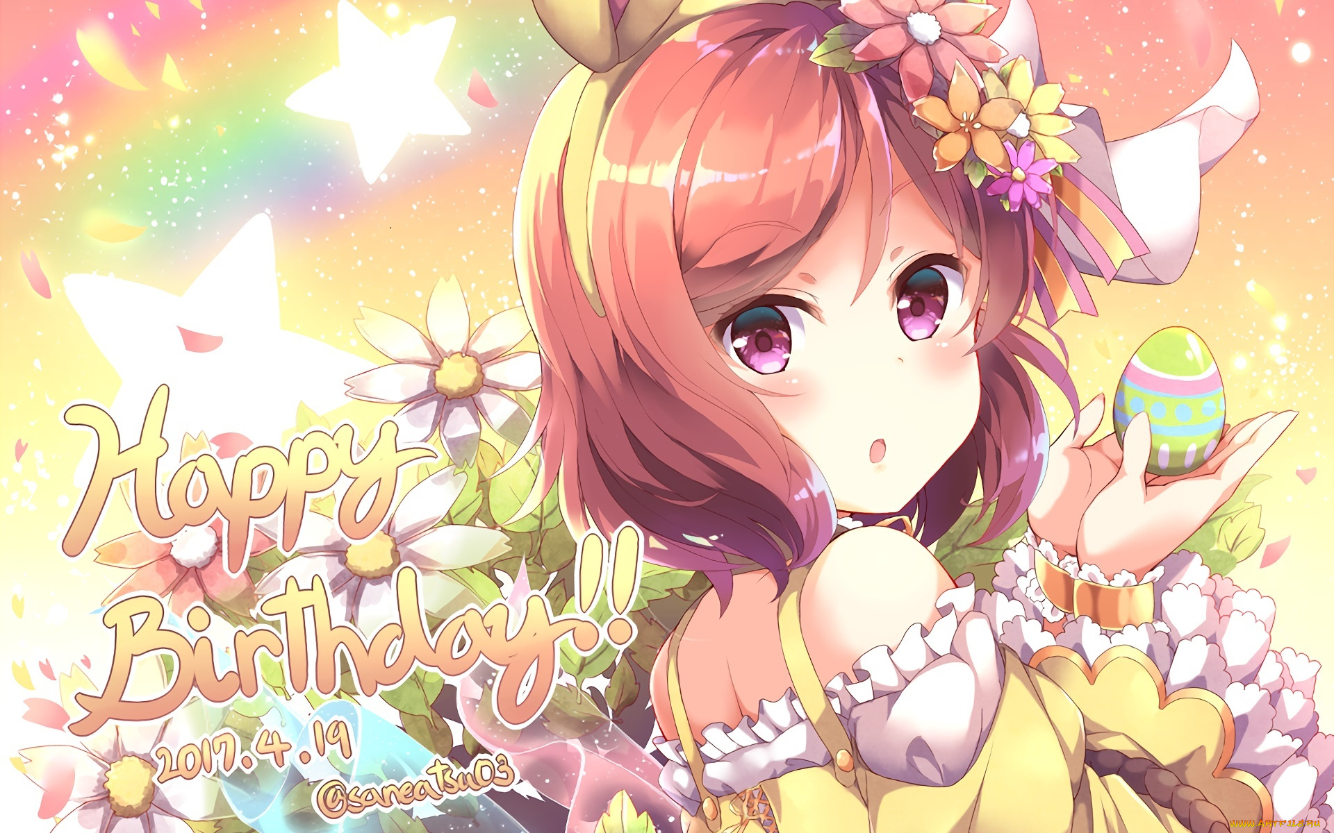 аниме, love, live, , school, idol, project, девушка, взгляд, фон