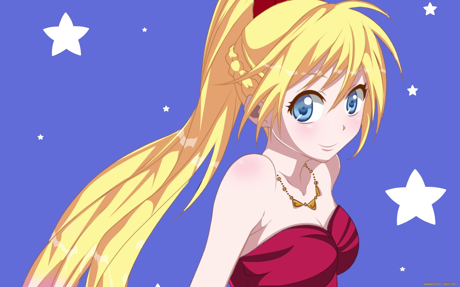 аниме, nisekoi, фон, взгляд, девушка