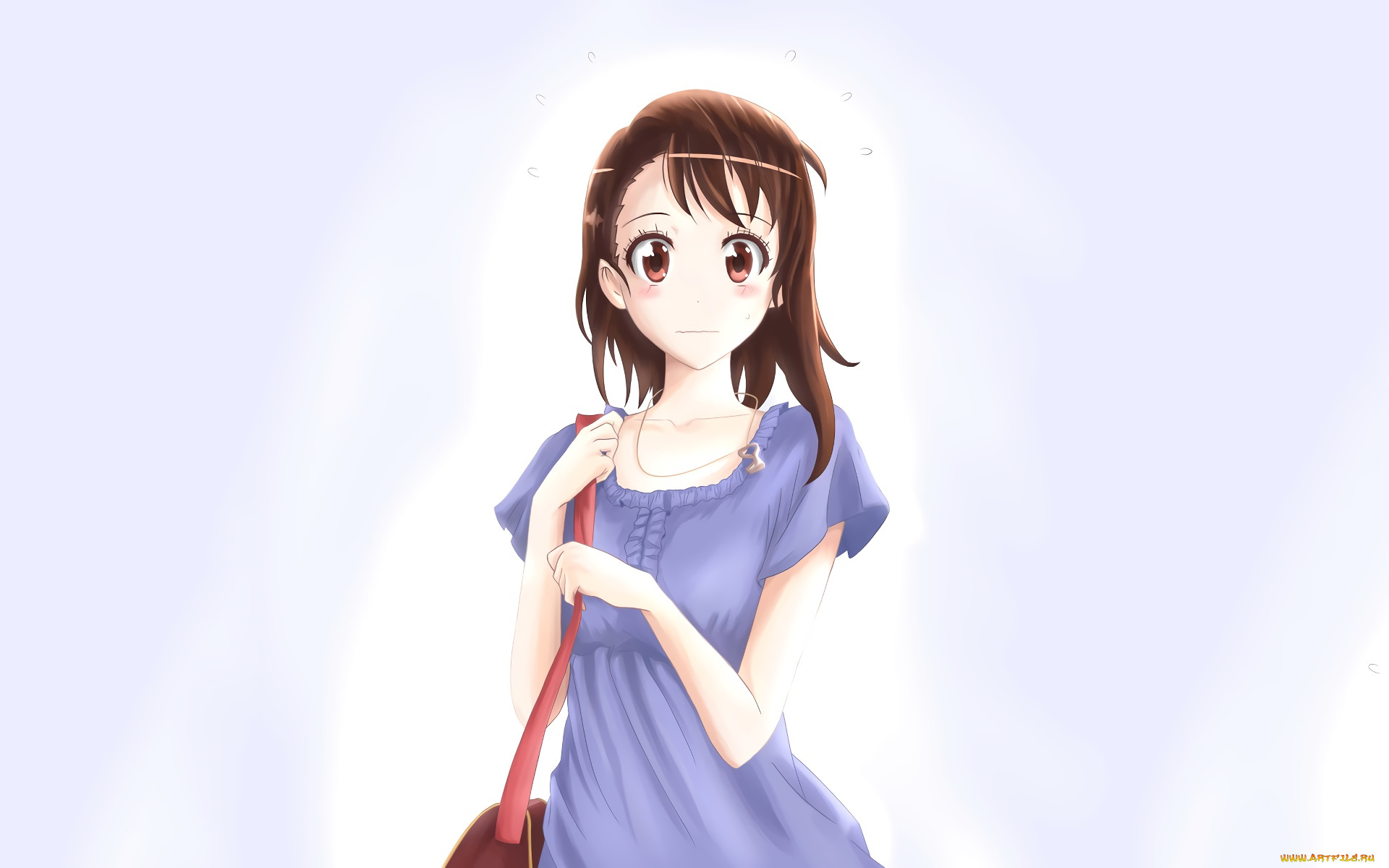 аниме, nisekoi, взгляд, девушка, фон