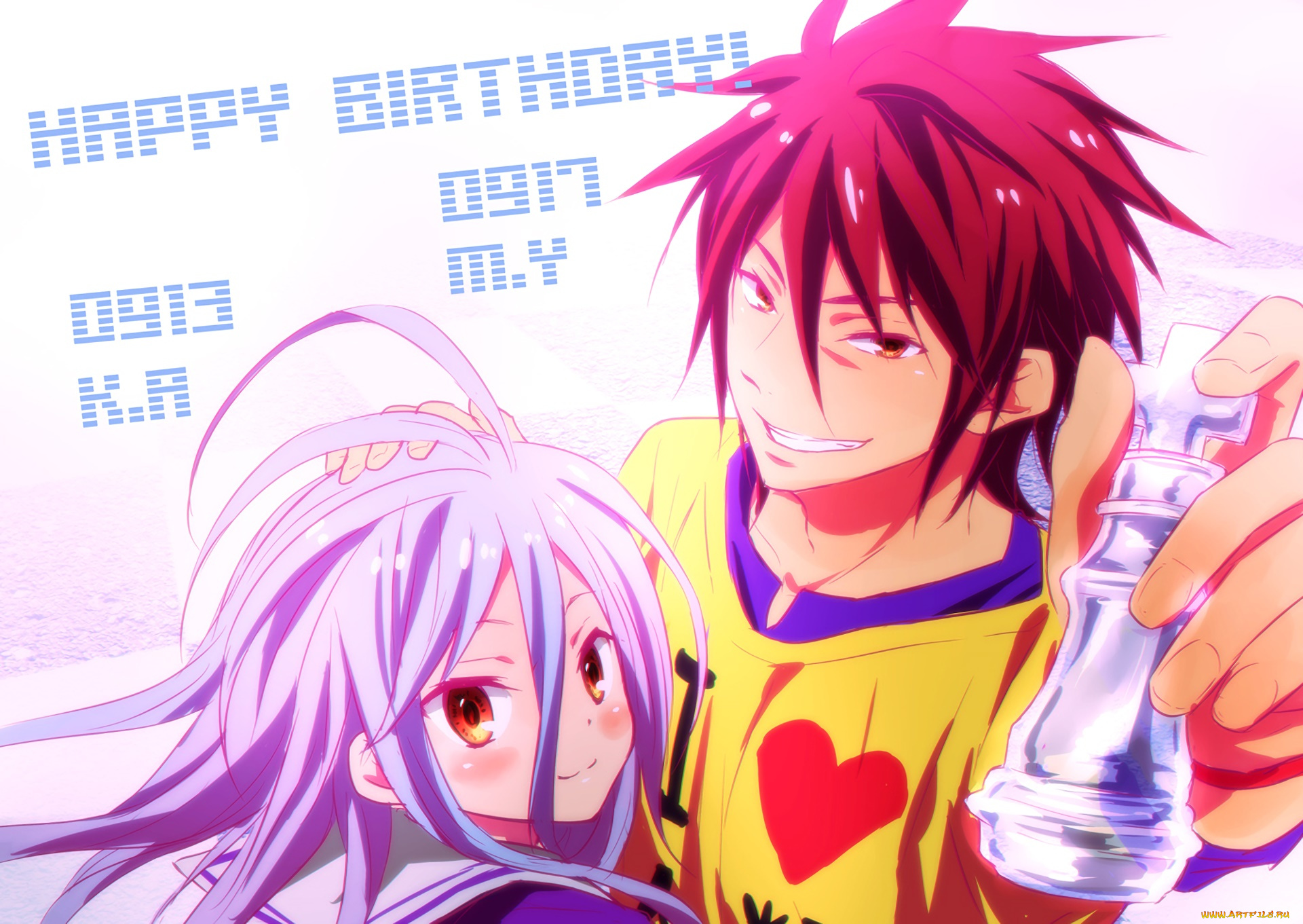 аниме, no, game, no, life, фон, взгляд, девушка