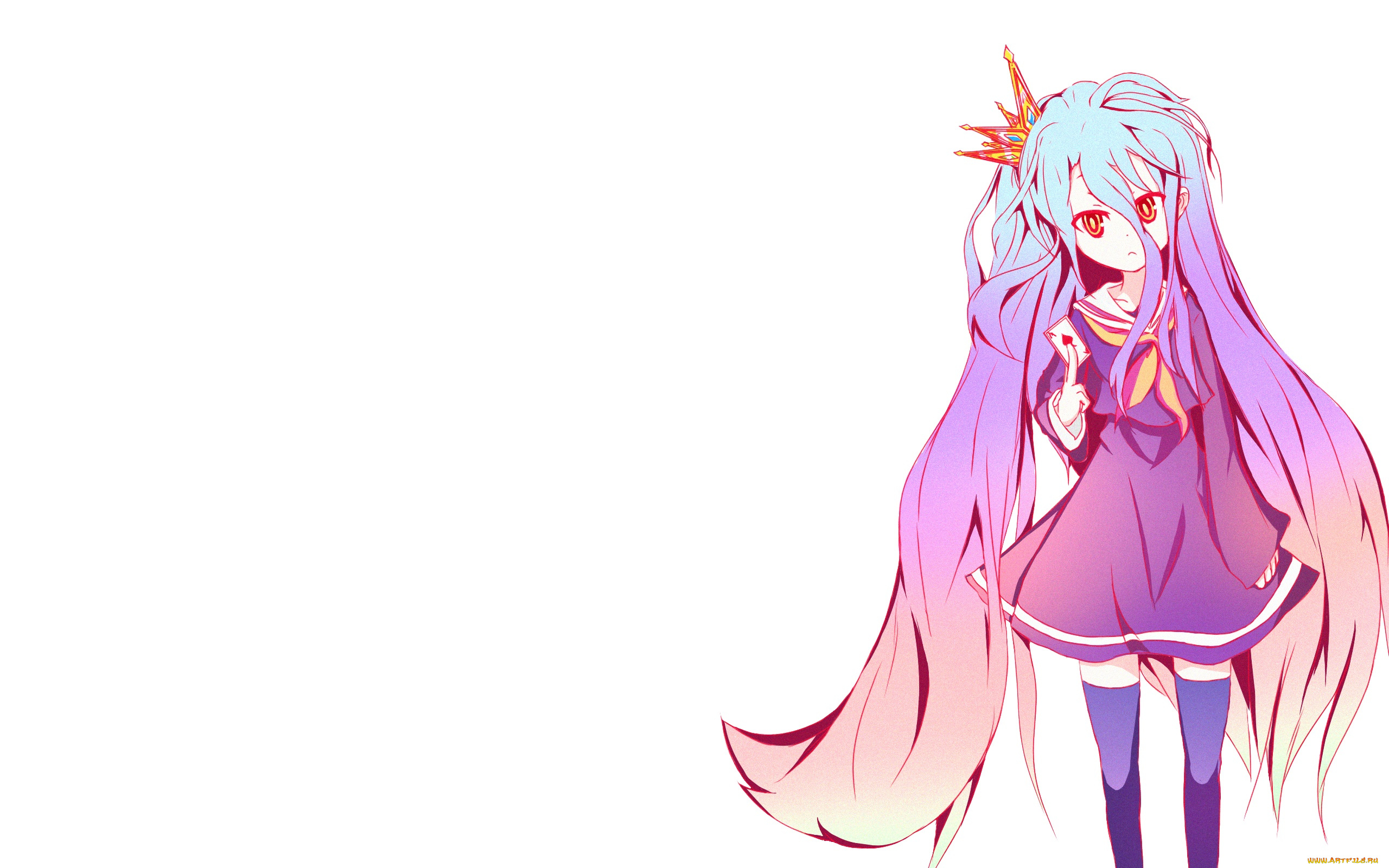 аниме, no, game, no, life, фон, девушка, взгляд