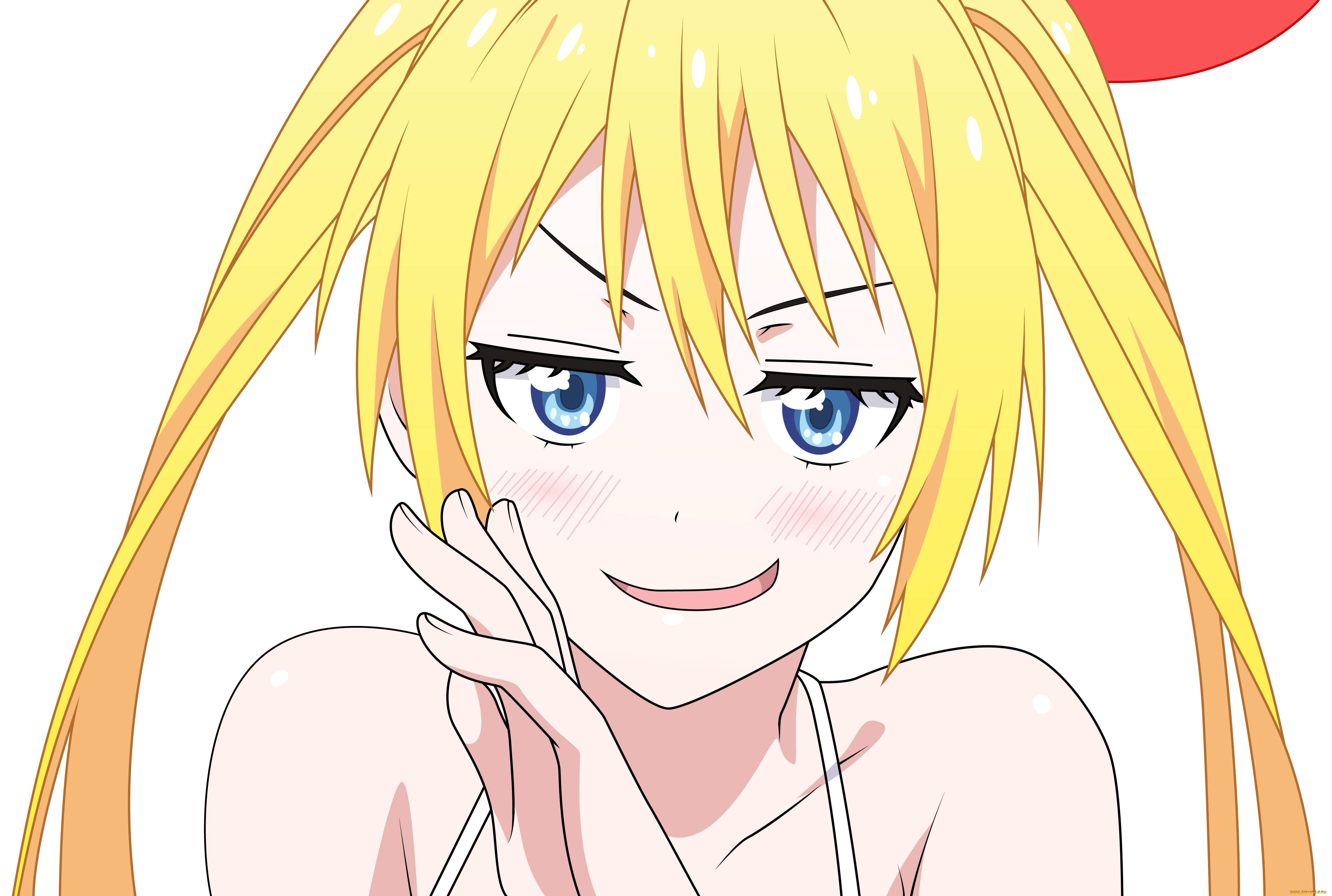 аниме, nisekoi, девушка, взгляд, фон