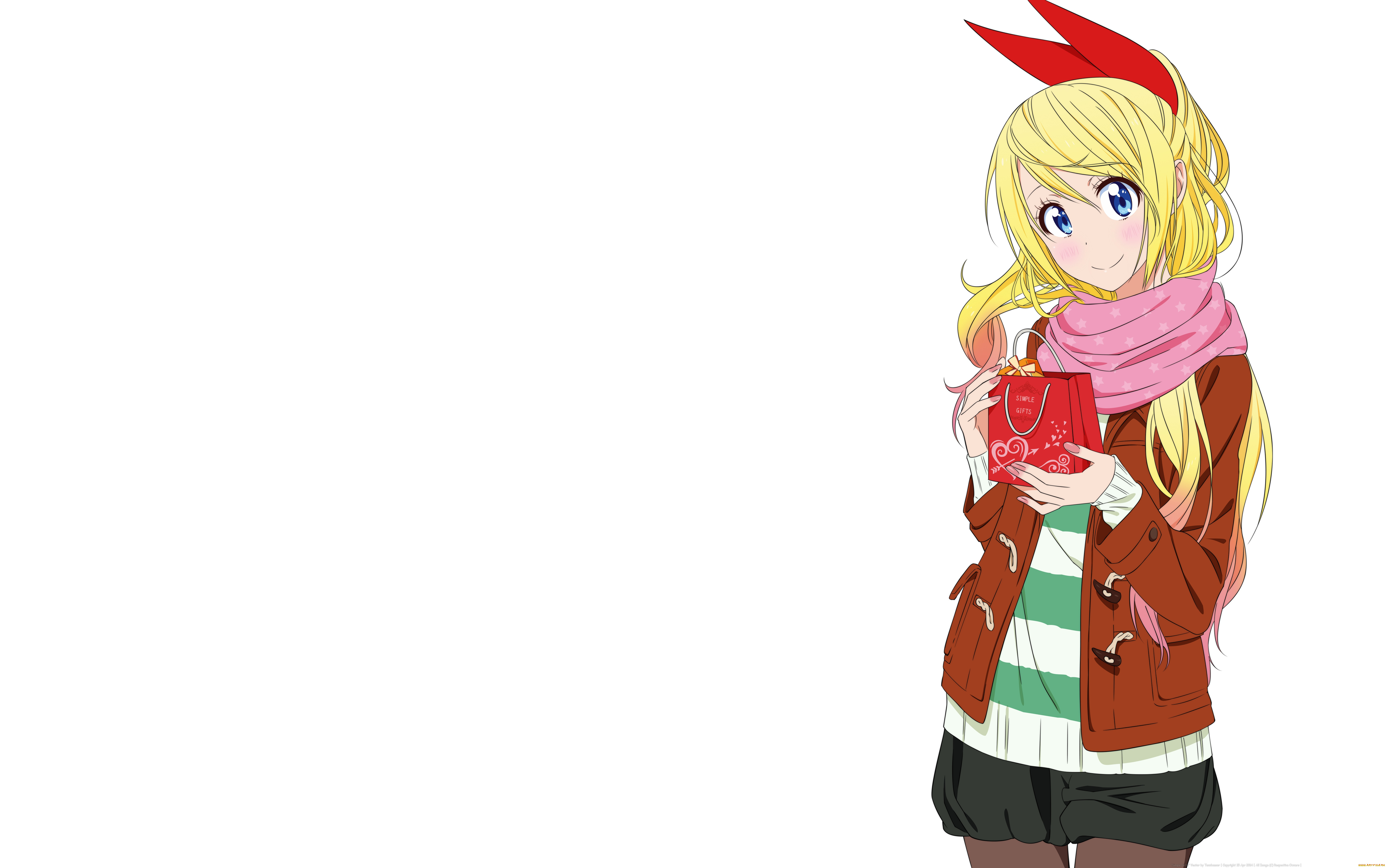 аниме, nisekoi, взгляд, девушка, фон