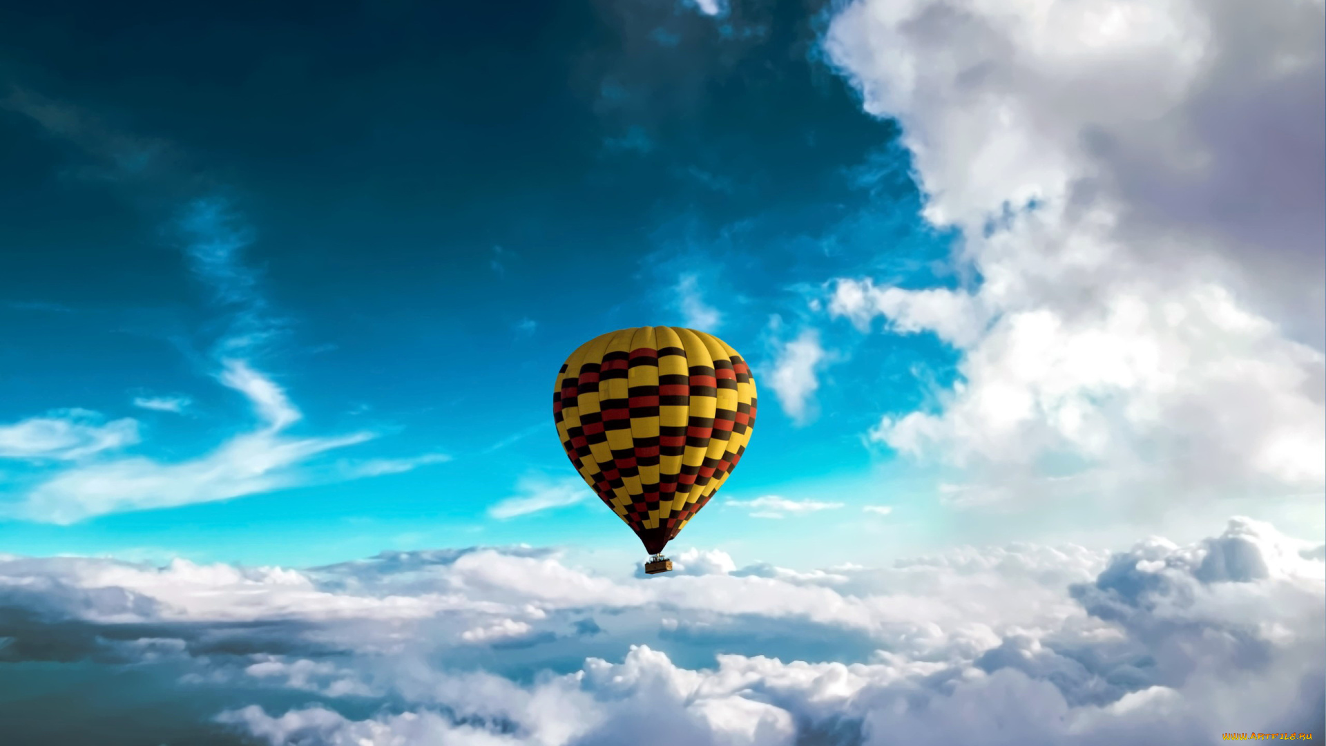 авиация, воздушные, шары, дирижабли, облака, воздушный, шар, полет