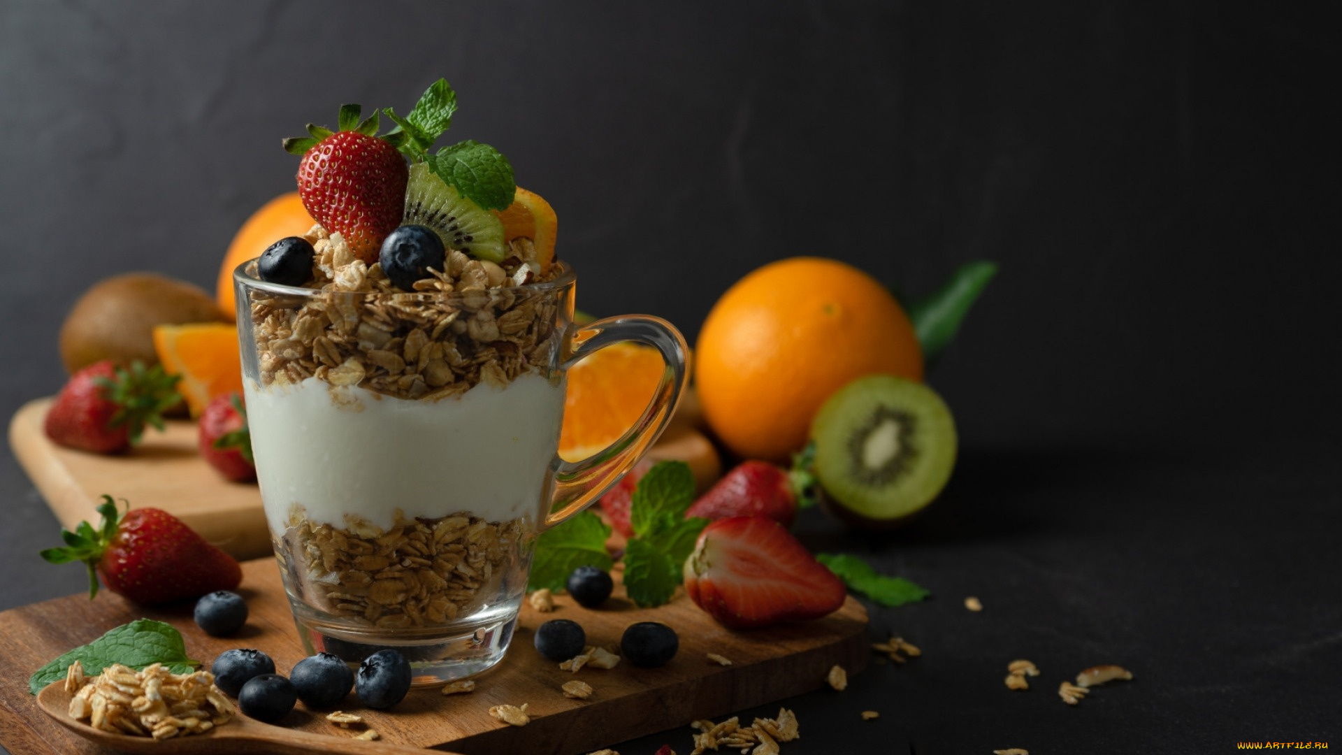 еда, мюсли, , хлопья, ягоды, фрукты