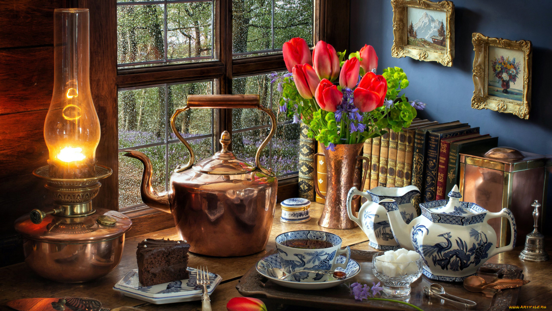 еда, натюрморт, чайный, стол