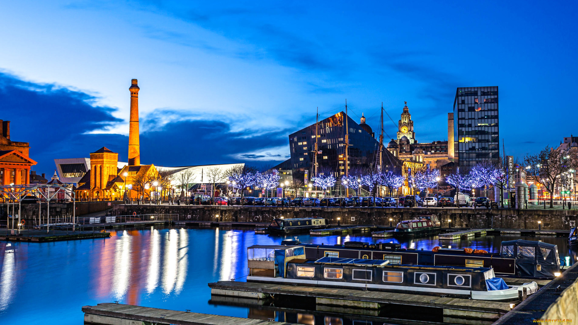 liverpool, england, города, -, огни, ночного, города, ночь, merseyside, голова, пирса, док, лодочный, дом, городской, вид, башни, англия, город, shahid, a, khan, ливерпуль, архитектура, cоединенное, королевство, лодка, баржа