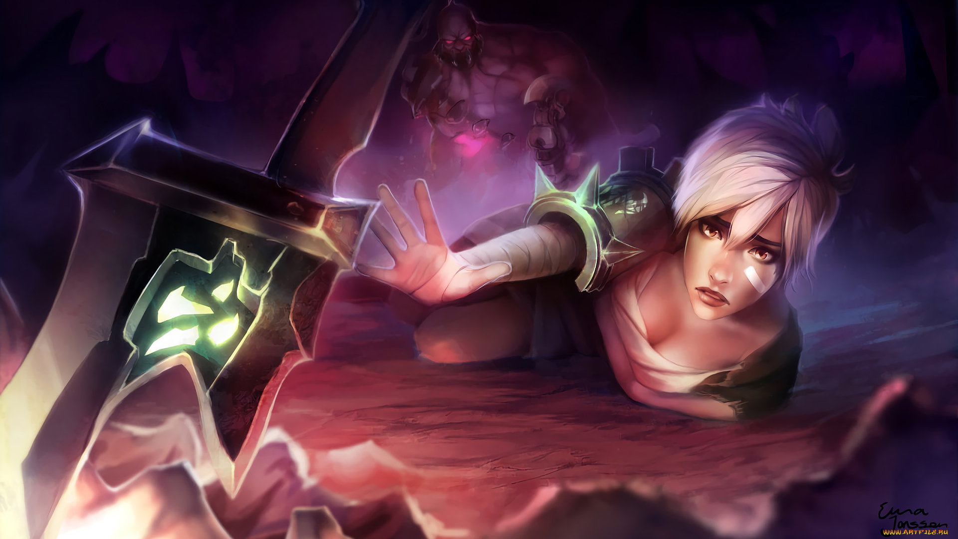 видео, игры, league, of, legends, монстр, девушка, оружие