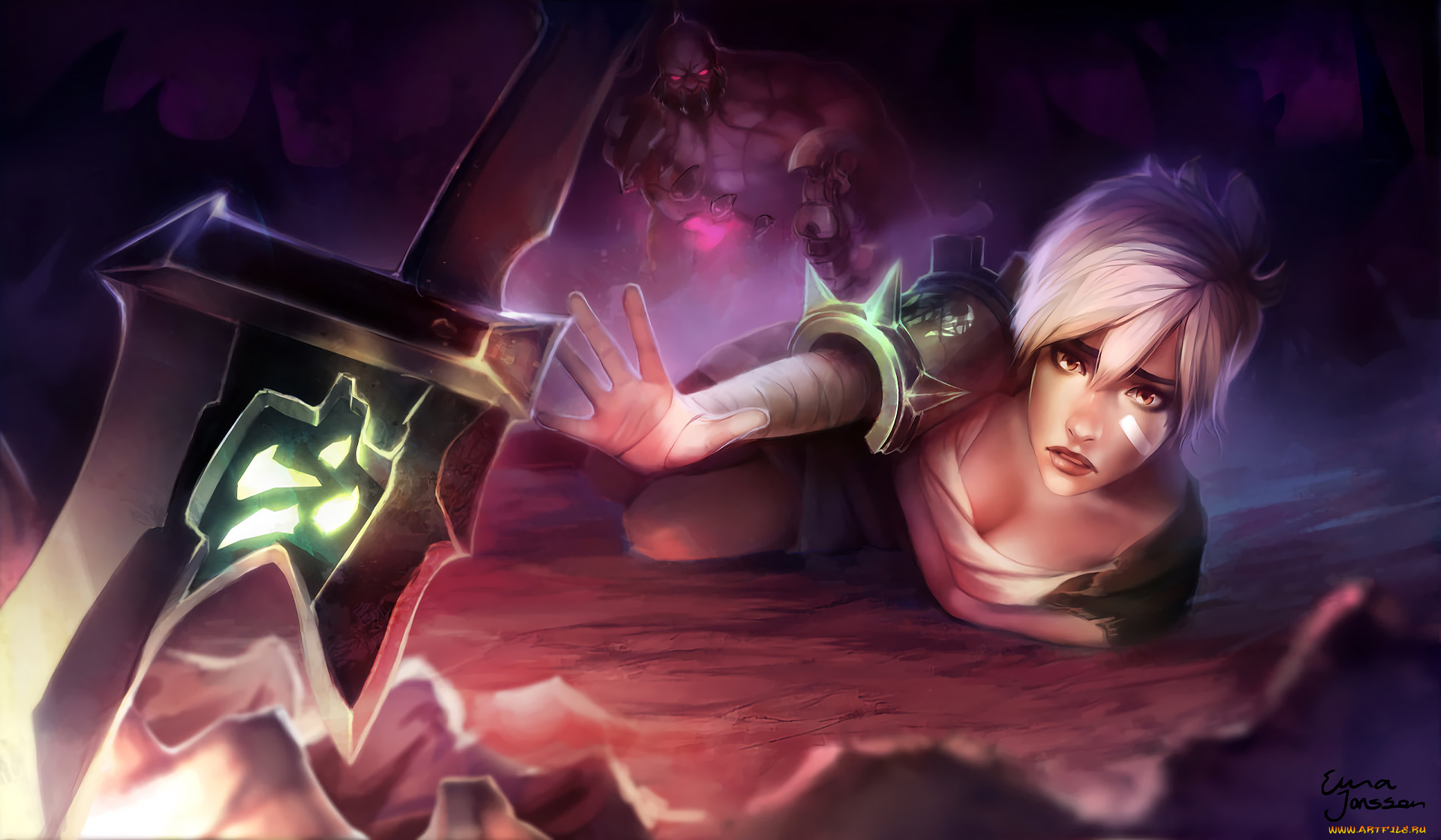 видео, игры, league, of, legends, монстр, девушка, оружие