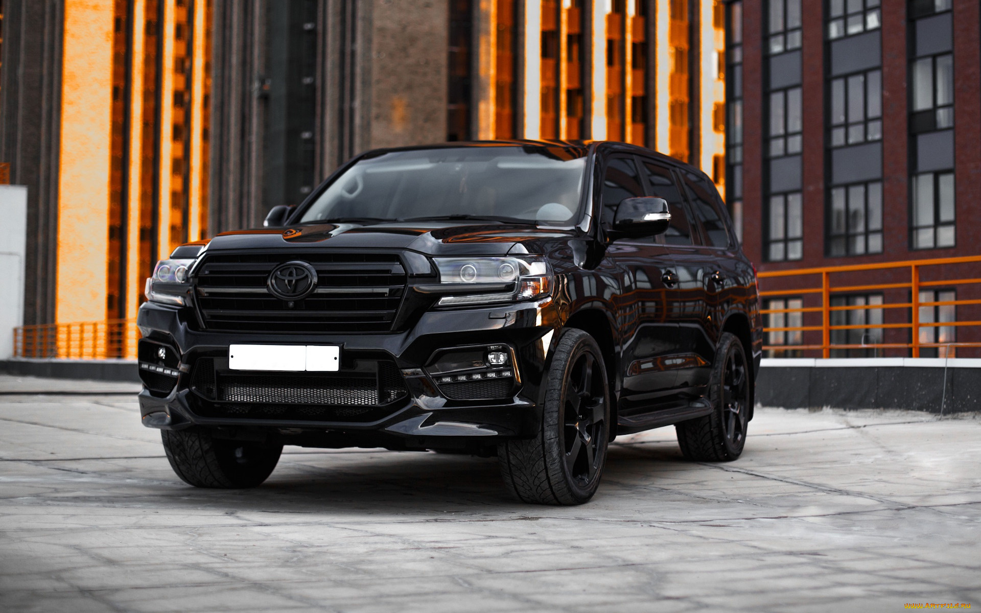 2019, toyota, land, cruiser, 200, автомобили, toyota, японские, land, cruiser, 200, тюнинг, экстерьер, вид, спереди, премиум, класс, внедорожник, черный
