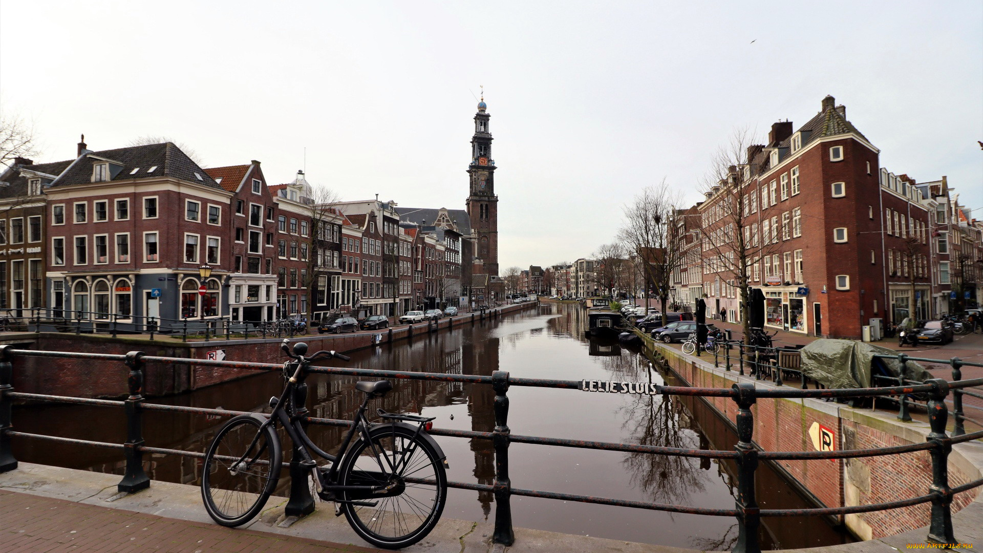 города, амстердам, , нидерланды, канал, мост