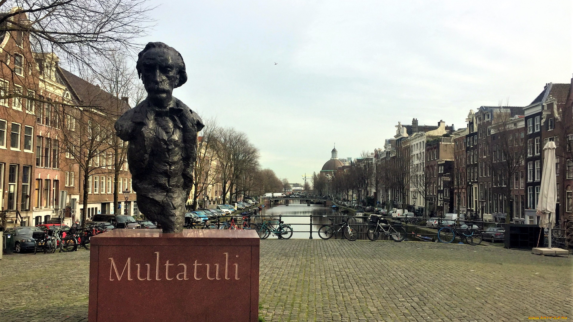 города, амстердам, , нидерланды, канал, памятник