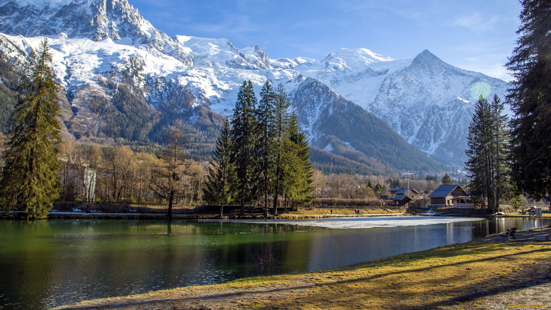 природа, реки, озера, горы, река, деревья