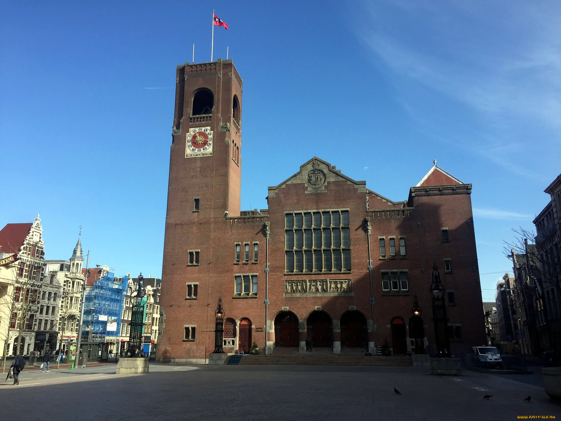 города, амстердам, , нидерланды, площадь