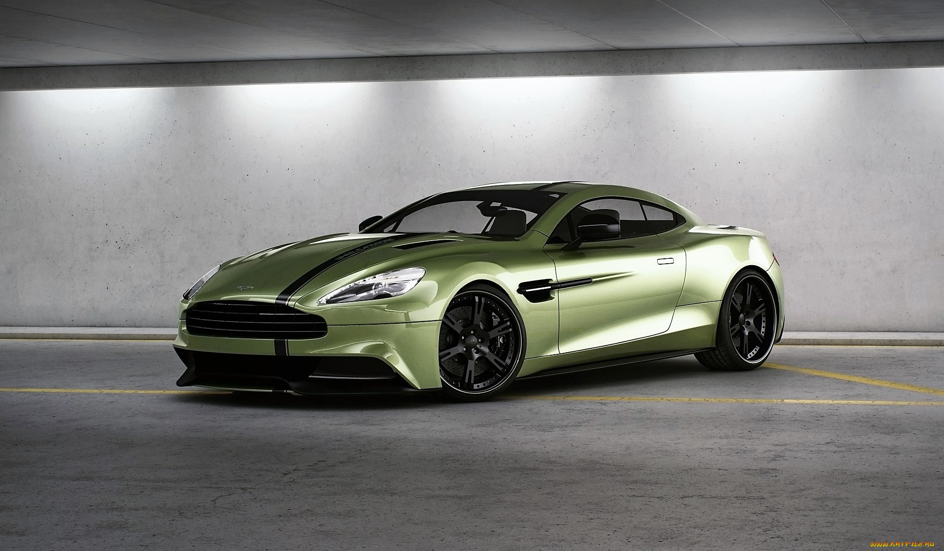 aston, martin, vanquish, автомобили, aston, martin, зеленый