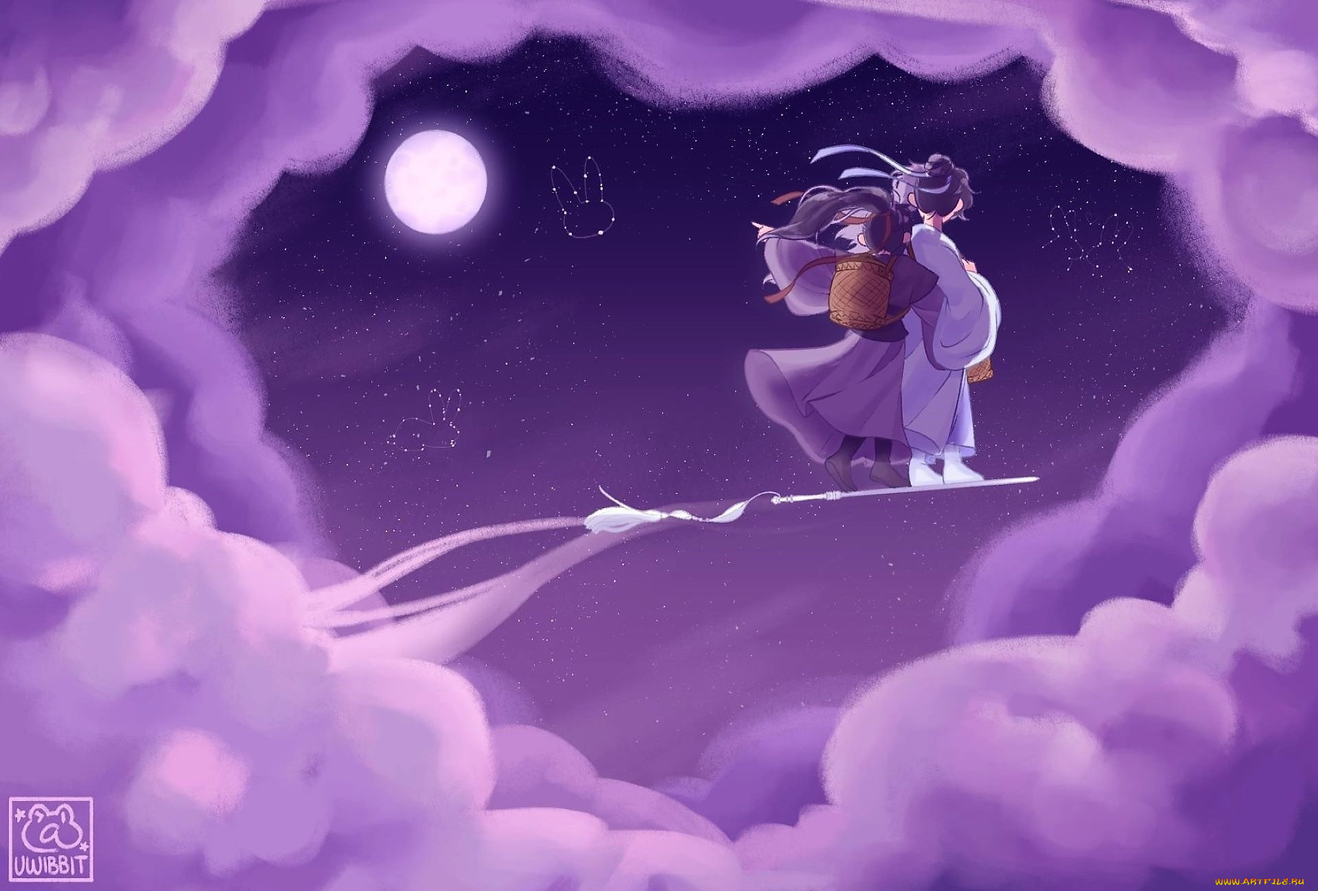 аниме, mo, dao, zu, shi, вэй, усянь, лань, ванцзи, меч, полет