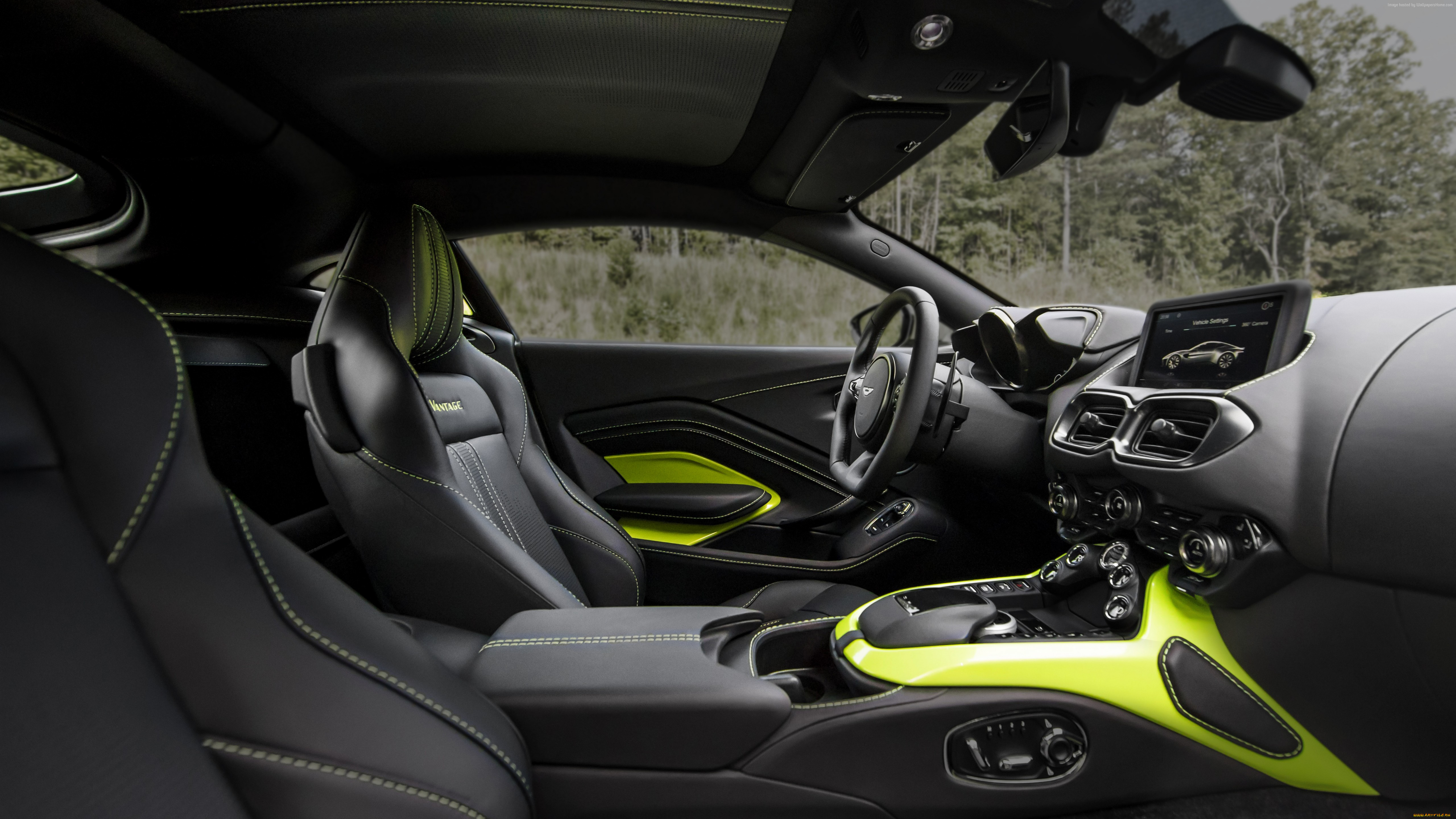 aston, martin, vantage, автомобили, интерьеры, салон, серый, лес