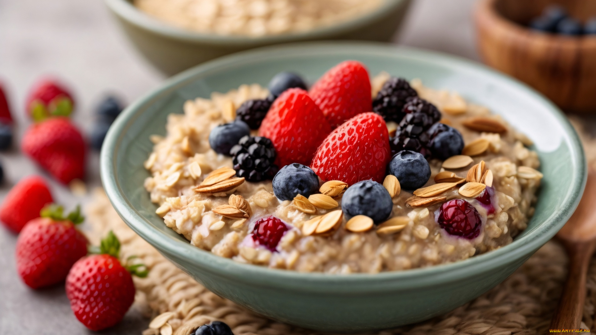 3д, графика, еда-, food, овсянка