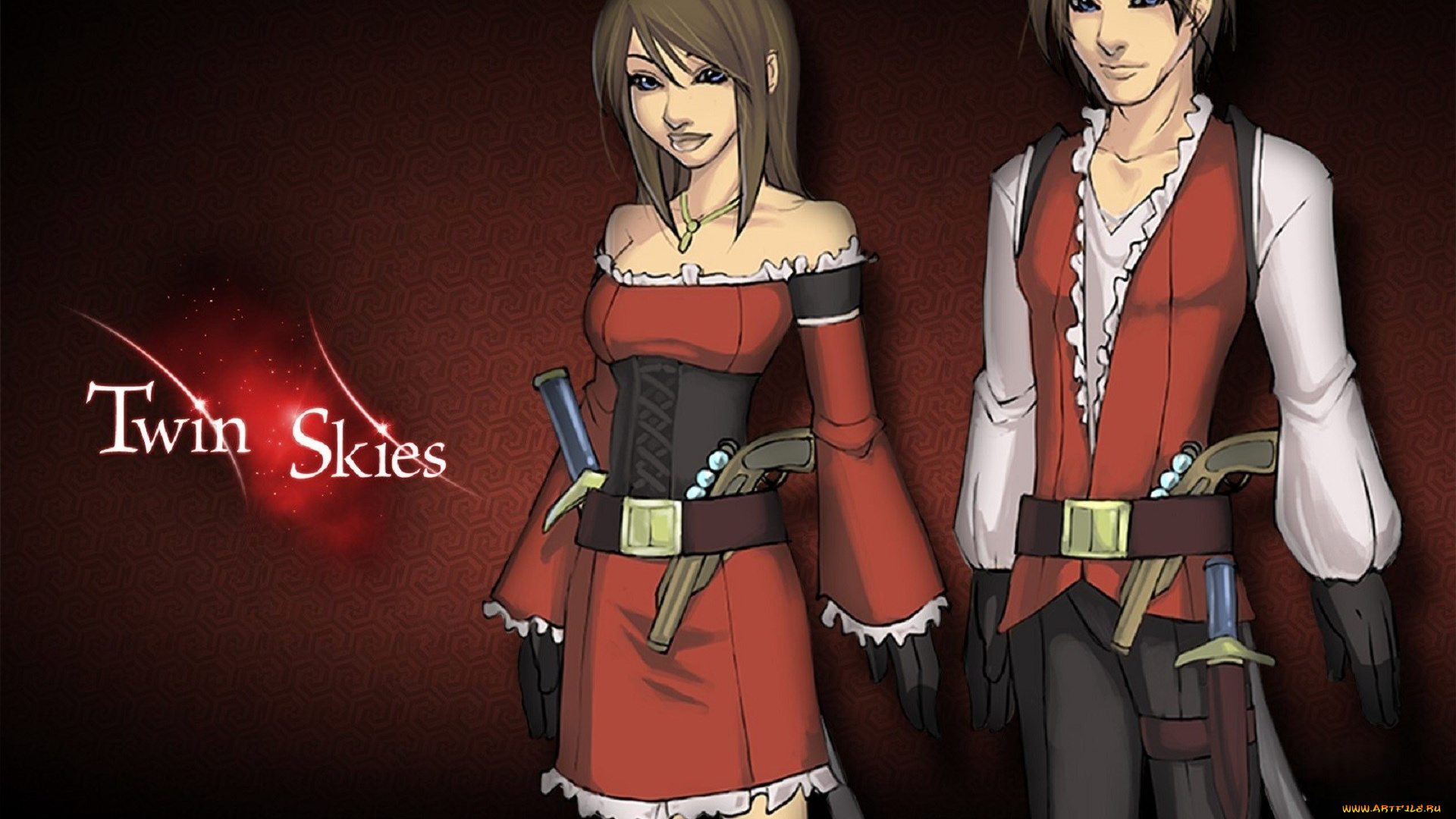 видео, игры, twin, skies, пара, девушка, парень, оружие