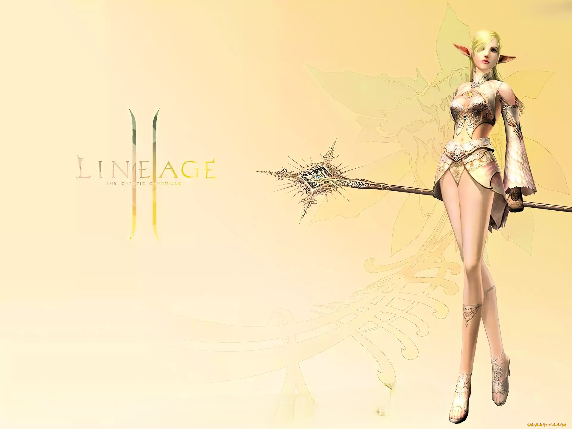 видео, игры, lineage, ii, , the, chaotic, chronicle, девушка, эльфийка, посох