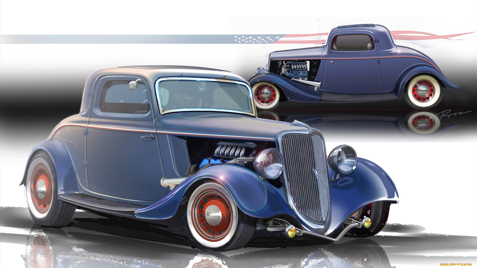 автомобили, рисованные