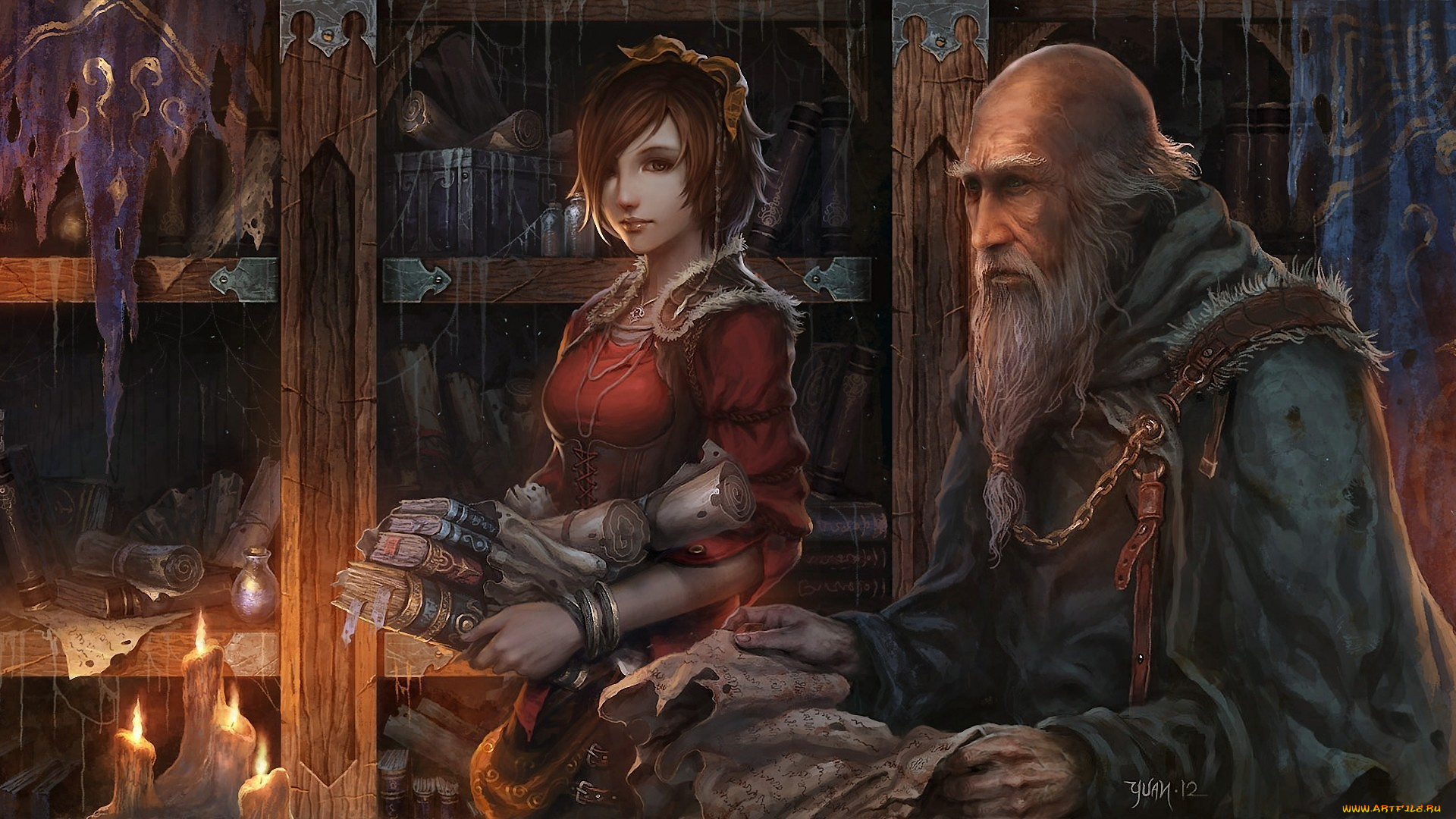 diablo, iii, видео, игры, leah, deckard, cain, chao, yuan, xu, арт