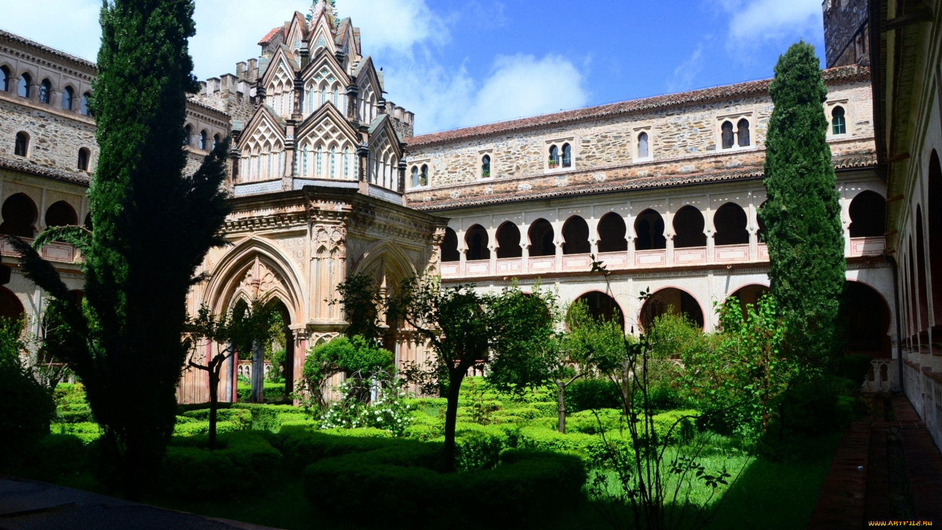 города, дворцы, замки, крепости, замок, галерея, деревья