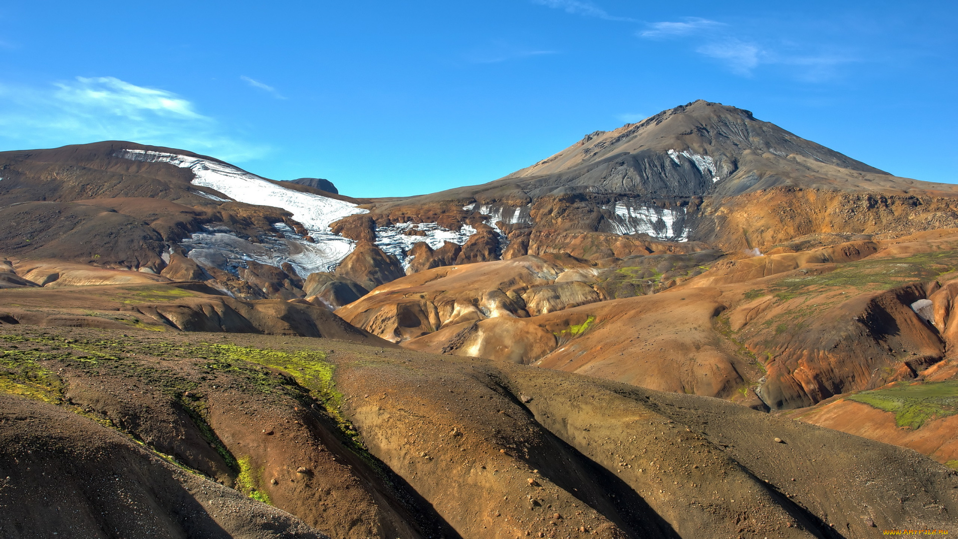 природа, горы, снег, небо